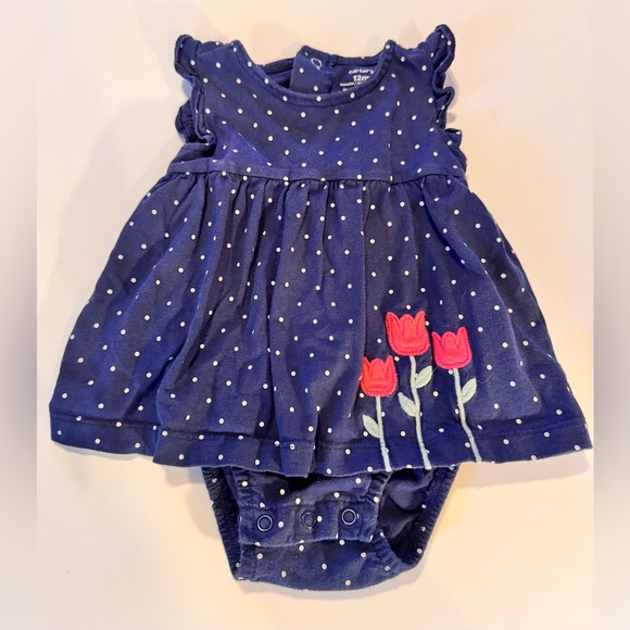Carter's Blue and Red Casual Dress with Polka Dots - Picture 1 of 3